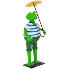 Frosch mit Schirm Metallfrosch