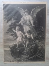 Schutzengel, Engel, Kinder, Abbildung, Druckgrafik, Holzstich, 1889