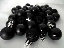 35 kleine Weihnachtskugeln-schwarz--Glitter-Baumschmuck-Mini Kugeln--ca. 2,5 cm