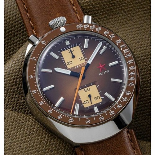 Red star bullhead chronograph - red,