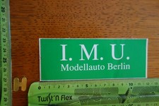 Alter Aufkleber Modellbau Bausteine Eisenbahn Gebäude I.M.U. Modellauto Berlin