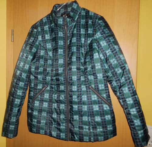 Jacke petrol kariert neu - petrol,