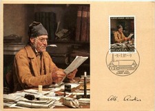 Schweiz - Maximumkarte ESSt. 1981 -  Gemälde Albert Anker: Der Gemeindeschreiber