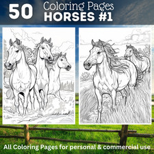 50 Pferde #1 Malbilder zum