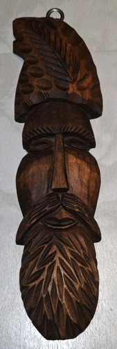 Wandmaske waldgeist holz - wandmaske,