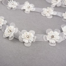 Band mit Blüten 3D Organza