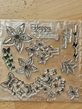 Silikonstempel für Kartengestaltung Blüten/Schmetterlinge