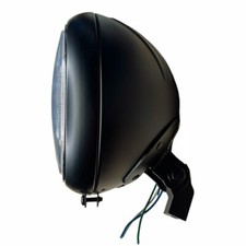 Motorradscheinwerfer Hauptscheinwerfer matt schwarz E geprüft +Schrumpfschlauch