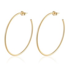 Ladies earrings hoop gold 18k - gold,