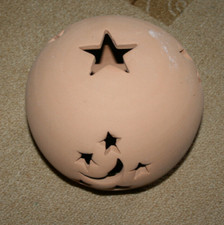 Sternkugel, Windlicht, Terracotta, Größe ca. 13 cm