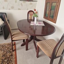 Mahagonitisch, rund (94 cm) , ausziehbar, oval  Wohnzimmer, mit passenden Stühle