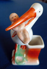 Gräfenthal Porzellan, Storch mit Baby, Geburt, Taufe, Sammlerstück, Top Zustand