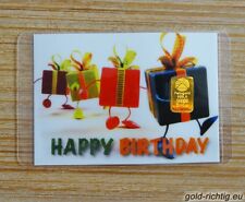 Goldbarren 0,1g Gramm Happy Birthday + Zertifikat PIM NZP Gold Barren Geburtstag