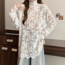 Damen Spitze Shirt Oberteile