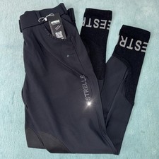 Reithose % Mit Leder Kniebesatz Neu 42 Schwarz XL UVP 169,95€