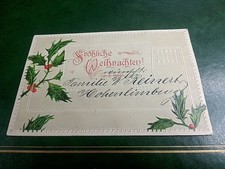 AK Prägekarte - Fröhliche Weihnachten! Stechpalme - 1903