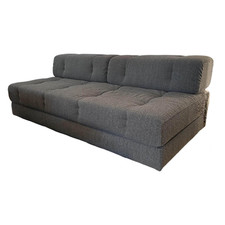 Wittmann Sofa Atrium Stoff Spellbound Silver Mist 093 Grau Füße Schwarz 