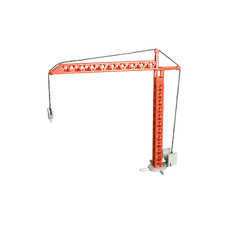 Turmdrehkran rot lackiert