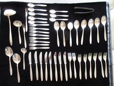 Wirths Besteck 100er Silberauflage 8 Personen 48 Teile Messer Gabel Löffel Zub.