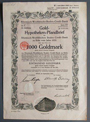 Hypotheken pfandbrief 1928 - hypotheken-pfandbrief,