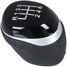 SCHALTKNAUF SCHWARZ + SILBER 6