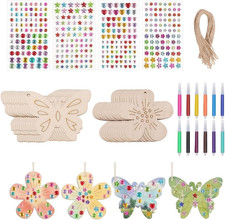 40st Bastelset Holzanhänger