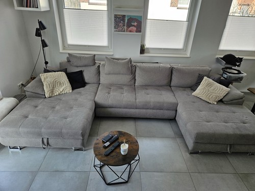 Sofa couch grau u - grau, u-form