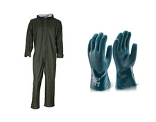 Waschoverall PU-Overall Waschanzug Industriereinigung + extra dicke Handschuhe