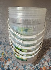 5 Stück Plastikeimer mit Deckel 15l 15 Liter Garten Gewerbe Aufbewahrung Eimer