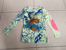 ++ Ed Hardy by Christian Audigier langarm Damen T-Shirt Fisch grün Gr. L *Neu* +