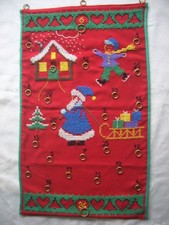 Adventskalender aus Stoff zum Selbstbefüllen Handarbeit Kreuzstich-Stickerei