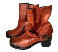 Alberto Fermani Damen Stiefeletten Biker Boots Leder braun Gr. 39 Absatz PSH900