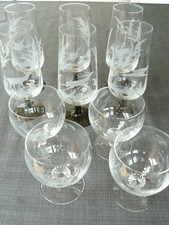 6 Biergläser 4 Cognacgläser Friedrich Kristall Wild Jagd Hirsch Reh Wildschwein