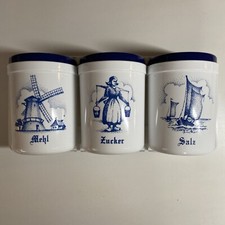 Dekordose 1,0 l 3er Pack Vorratsdose Holländer Sonja PLASTIC Mehl Zucker Salz