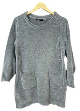 Chenille Pullover Grau Lang