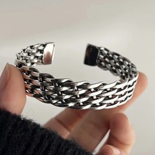 EDLES Armband 925 SILBER massiv Armkette OFFENER ARMREIF Armzange Zirkonia Ring