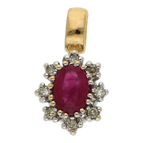 Rubin diamant anhänger - rubin,