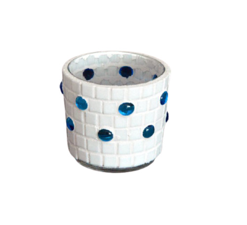 Mosaik windlicht blauer - blauer, punkt