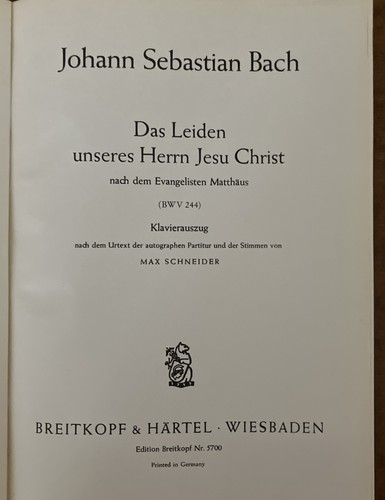 Bach matthäus passion - bach,