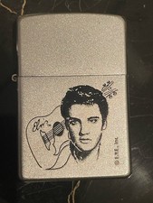 Seltenes Elvis Presley Headshot & Gitarren Zippo Feuerzeug