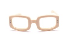 60er Jahre original vintage Brille weiss Acetat kräftig gerade Bügel vintage  C8