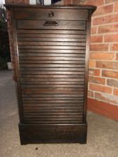 Jugendstil Rolladenschrank Rollschrank Büroschrank  Aktenschrank dunkelbraun