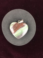 Herz Edelstein Herzanhänger 925 Sterling-Silber-Öse Anhänger NEU MOOSACHAT