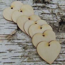 Herzen aus Holz 6 cm 7 Stück mit Herzloch Hochzeit Tischdeko SET26