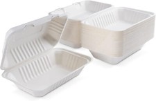 9 Zoll biologisch abbaubar & kompostierbar Bagasse Klappboxen Zum Mitnehmen Lebensmittelbehälter