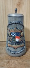 Original KING Keramik Bierkrug mit Zinndeckel . 1 Liter. Nr. 672.