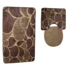 Badeset 3 tlg Badgarnitur Badematte Badset Bad Dusche WC Vorleger rutschfest #79