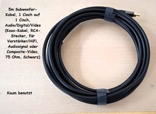 5m Subwoofer-Kabel, 1 Cinch auf 1 Cinch, Audio/Digital/Video Koax RCA-Stecker
