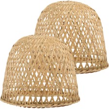 2 Pcs Lampenschirm Rattan