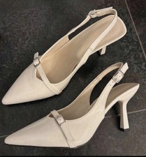 Edle weiße slingpumps mit - edle,